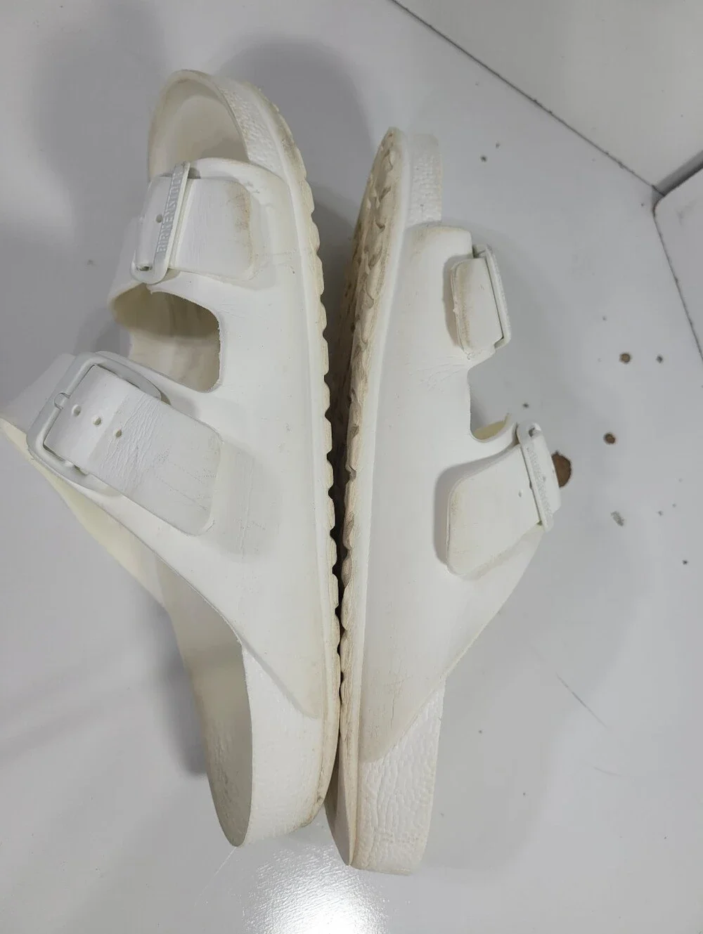 Birkenstock Arizona EVA White Sandals Mens 9 9.5 Womens 11 11.5 EU 42 Slides